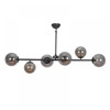 NG Lighting Kremasto Fotistiko Rag Xeiropoiito Metalliko Mavro me Fime Gyalia Exafoto G9 100x70cm 2026845